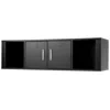 Hivvago Wall Mounted Floating 2 Door Desk Hutch Storage Shelves