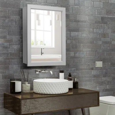 Hivvago Wall-mounted Mirrored Medicine Cabinet-gray