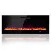 Hivvago Wall Mounted Recessed Electric Fireplace With Decorative Crystal And Log