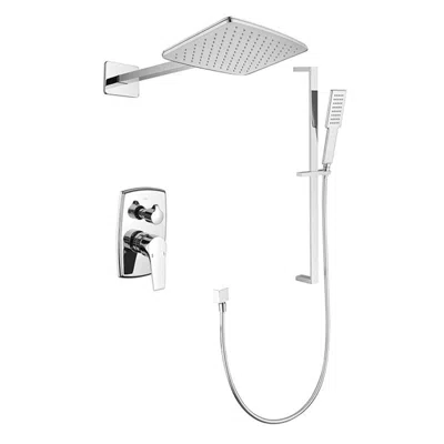 Hivvago Wall Mounted Waterfall Rain Shower System With 3 Body Sprays & Handheld Shower - Chrome In Silver