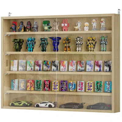 Hivvago Wall-mounted Display Cabinet With 5 Adjustable Shelves