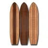 Hivvago Warm Brown Long Board 3 Panel Room Divider Screen In Brown