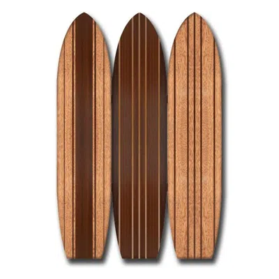 Hivvago Warm Brown Long Board 3 Panel Room Divider Screen