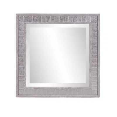 Hivvago Warm Gray Faux Wood Square Mirror