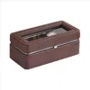 Hivvago Watch Case With 4 Slots And Removable Cushions, Brown In Brown