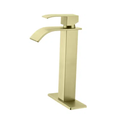 Hivvago Waterfall Spout Bathroom Faucet Single Handle Bathroom Vanity Sink Faucet - Light Gold