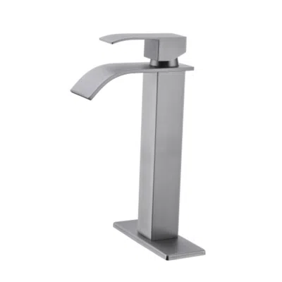 Hivvago Waterfall Spout Bathroom Faucet Single Handle Bathroom Vanity Sink Faucet - Silver