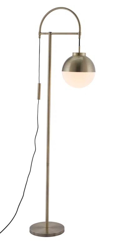Hivvago Waterloo Floor Lamp White & Bronze In Gold