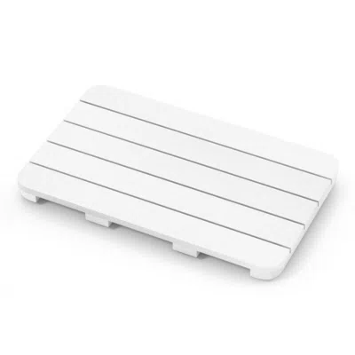Hivvago Waterproof Hips Spa Shower Mat For Bathroom With Non Slip Foot Pads In White