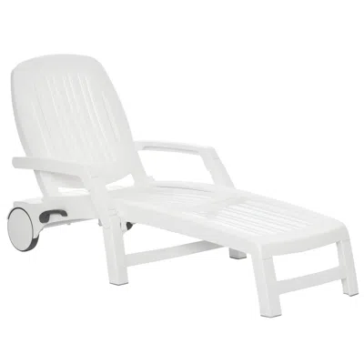 Hivvago Waterproof Outdoor Recliner With 5-level Adjustable Backrest In White