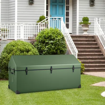 Hivvago Waterproof Outdoor Storage Box With Ventilated Window Adjustable Snap-green
