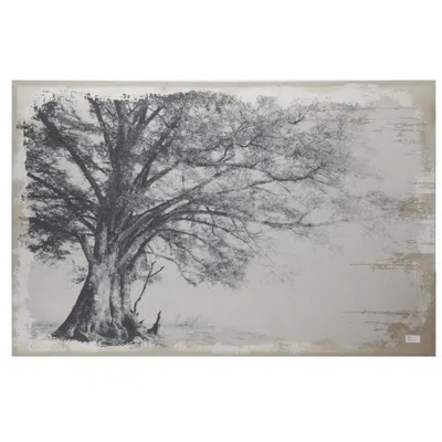 Hivvago Wavy Tree Canvas Print, Black And Beige