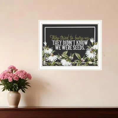 Hivvago We Were Seeds White Framed Print Wall Art