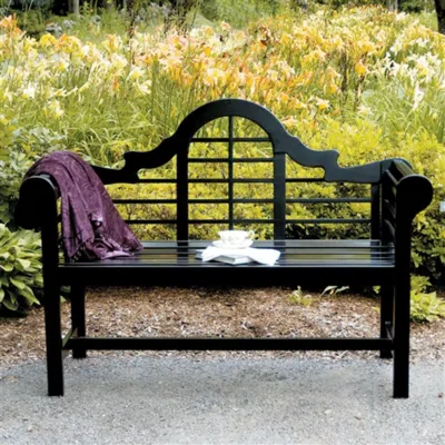 Hivvago Weather Resistant 4.5-ft Eucalyptus Outdoor Garden Bench In Black