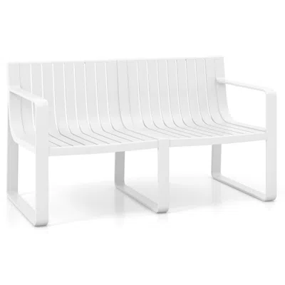 Hivvago Weather-resistant Plastic 2-person Bench With Curved Backrest