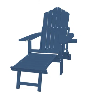 Hivvago Weather-resistant Adirondack Chair With Cup Holder In Blue