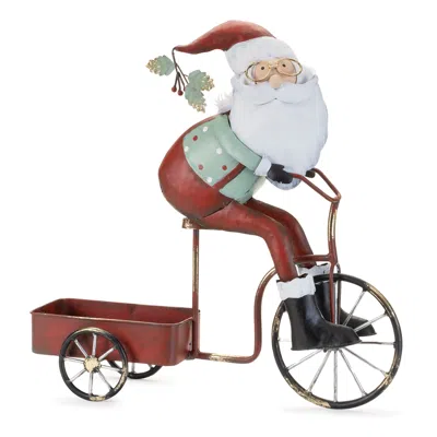 Hivvago Whimsical Santa Riding Bike In Multi