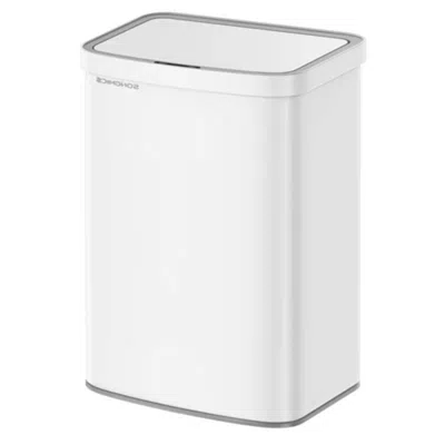 Hivvago White 13-gal. Trash Can With Motion Sensor Lid And Odor Absorbing Carbon Filter