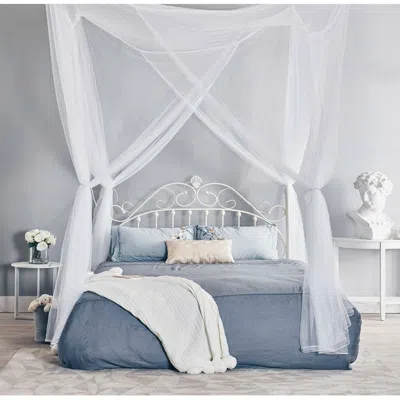 Hivvago White 4-post Bed Netting Mosquito Net For Canopy Beds - Fits Size Full Queen And King