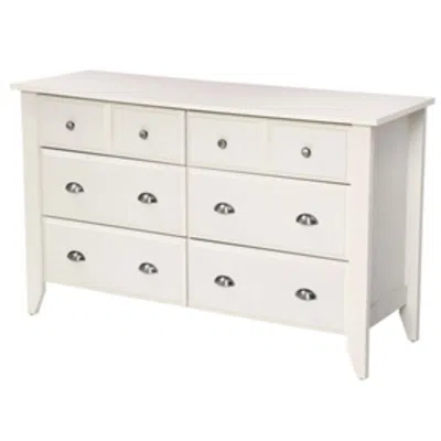 Hivvago White 6-drawer Dresser Traditional Design