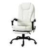 Hivvago White 7 Mode Vibrating High Back Executive Massage Adjustable Office Chair In White