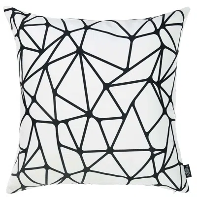 Hivvago White And Black Geometric Tangle Throw Pillow