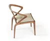 Hivvago White And Brown Upholstered Faux Leather Curved Back Dining Arm Chair In Brown