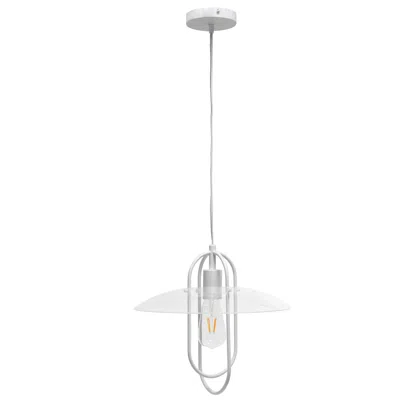 Hivvago White And Clear Simple Iron Ceiling Light With Clear Shades In Multi