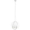 Hivvago White And Clear Sphere Three Light Iron Ceiling Light With Clear Shades In White
