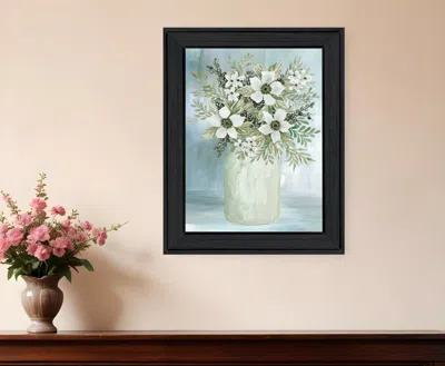 Hivvago White Blooms Black Framed Print Wall Art In Multi