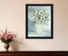 Hivvago White Blooms Black Framed Print Wall Art In Black