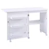 Hivvago White Folding Swing Craft Table Storage Shelves Cabinet