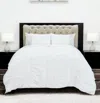 Hivvago White Geometric Queen Quilt In White