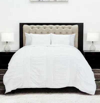 Hivvago White Geometric Queen Quilt