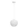 Hivvago White Sphere Hemp Ceiling Light With White Shades In White