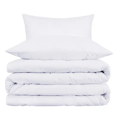 Hivvago White King Cotton Blend 1000 Thread Count Washable Duvet Cover Set