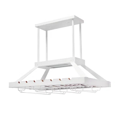 Hivvago White Kitchen Island Two Light Iron Led Edison Bulb Flush Ceiling Light