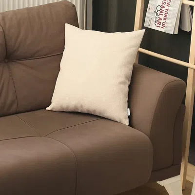 Hivvago White Modern Textured Throw Pillow In Neutral