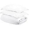 Hivvago White Queen Cotton Blend 400 Thread Count Washable Duvet Cover Set In White