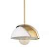 Hivvago White Single Metal Dimmable Ceiling Light With White Shades In Gold