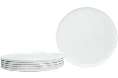 Hivvago White Six Piece Round Coupe Porcelain Service For Six Dinner Plate Set