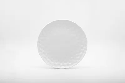Hivvago White Six Piece Round Pebbled Porcelain Service For Six Salad Plate Set