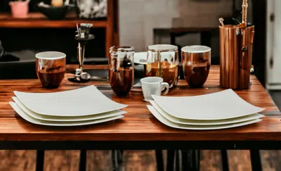 Hivvago White Six Piece Square Bone China Service For Six Salad Plate Set