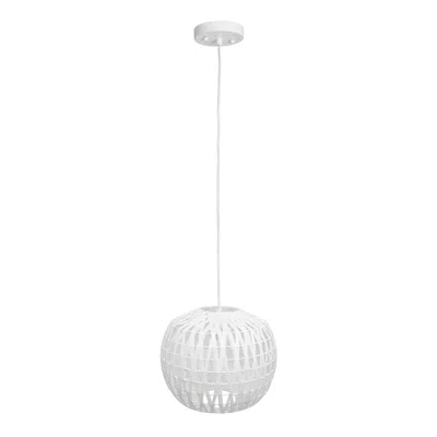 Hivvago White Sphere Hemp Ceiling Light With White Shades