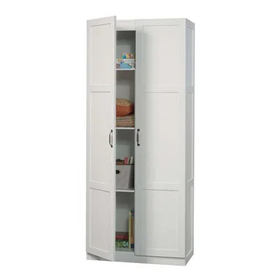 Hivvago White Wardrobe Storage Cabinet With 4 Shelves And Panel Doors