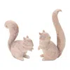 Hivvago White Washed Etched Squirrel Figurine (set Of 2) In Brown