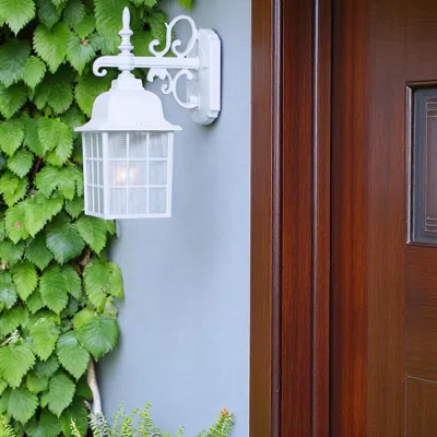 Hivvago White Window Pane Lantern Wall Light