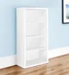 Hivvago White Wood Adjustable Four Tier Bookcase In White