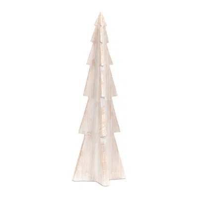 Hivvago Whitewashed Resin Tree 37"h In Neutral