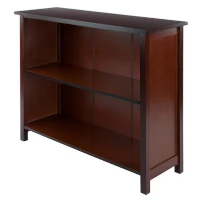 Hivvago Wide 2-section Storage Shelf Walnut In Blue